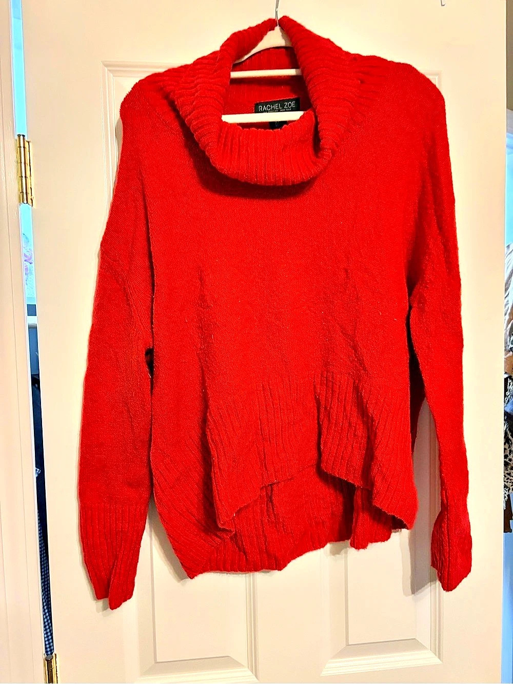 Rachel Zoe Cowl Neck Sweater Red Large Like New